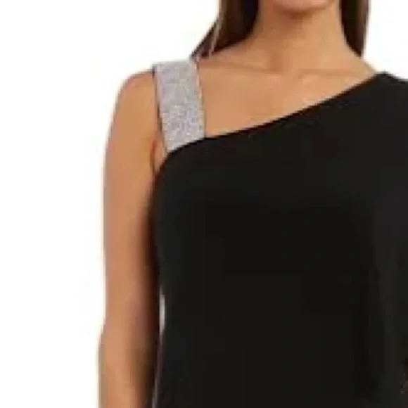 🔥R&M Richards, One-Shoulder Beaded Cocktail Jumpsuit, So Elegant,Size 10 - Picture 3 of 8